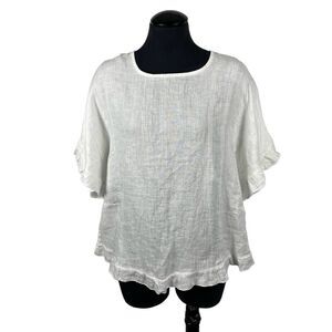 Lina Tomei Italy NWT 100% Linen White Blouse - Women’s S‎